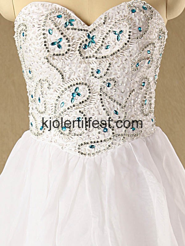 Kjreste Hvit Kort/Mini Chiffon Selskapskjoler