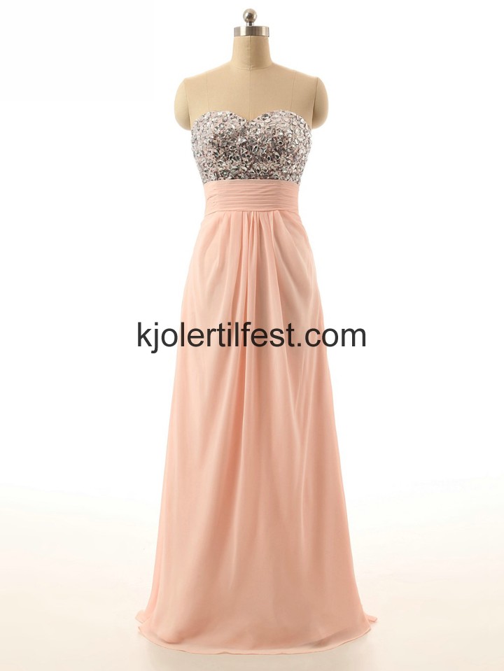 Kjreste Lange A-Linje Rosa Chiffon Selskapskjoler