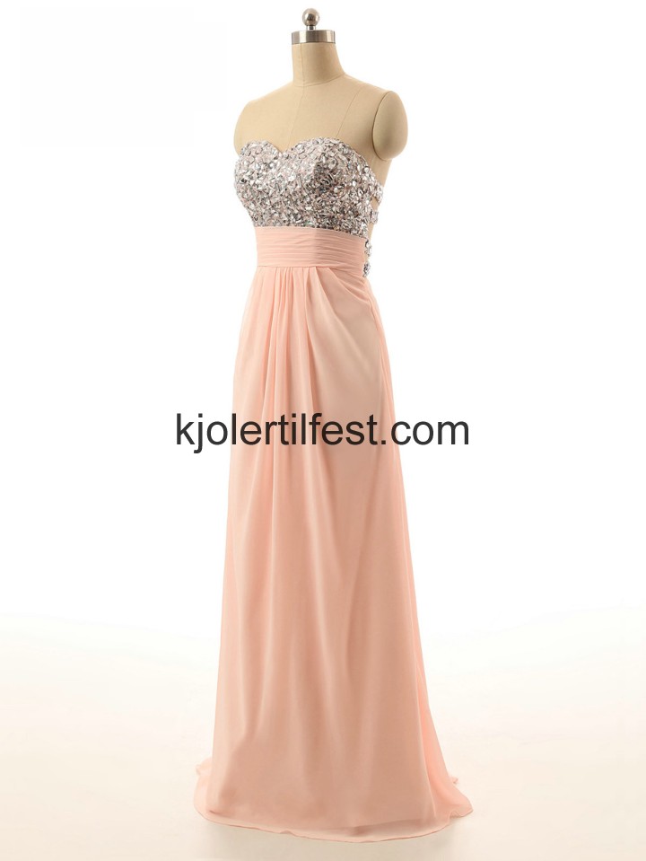 Kjreste Lange A-Linje Rosa Chiffon Selskapskjoler