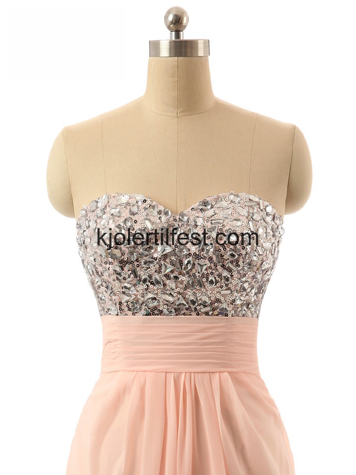 Kjreste Lange A-Linje Rosa Chiffon Selskapskjoler