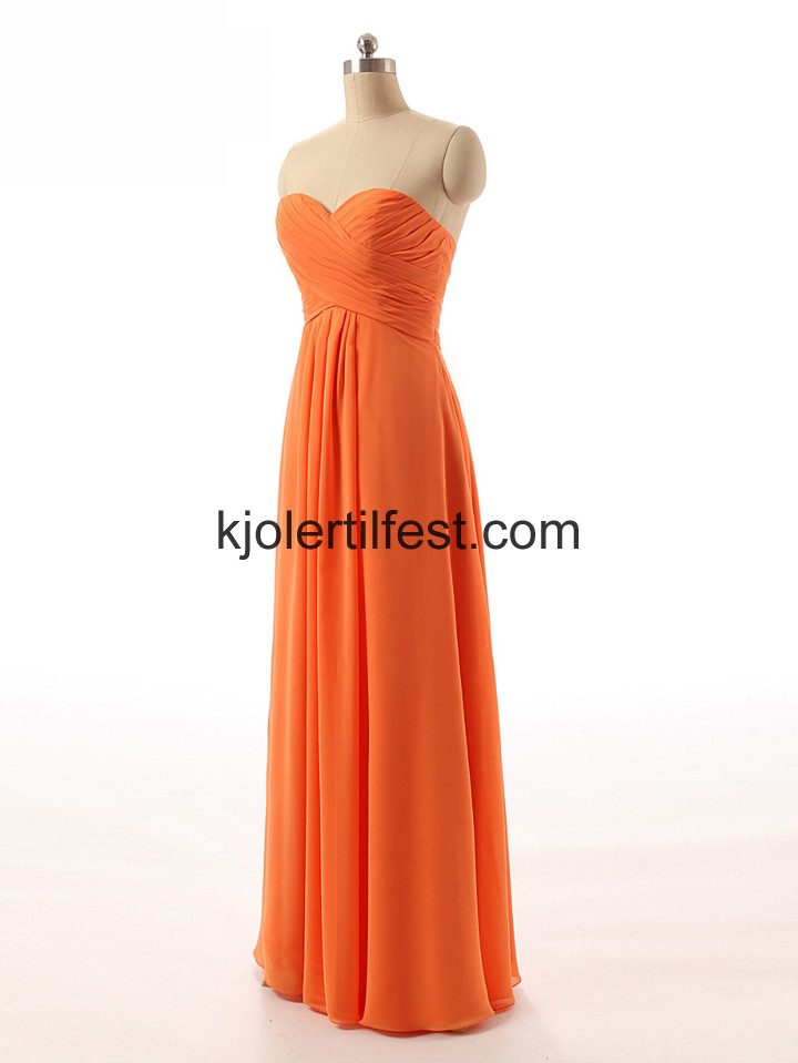 Kjreste Lange Oransje Chiffon Selskapskjoler