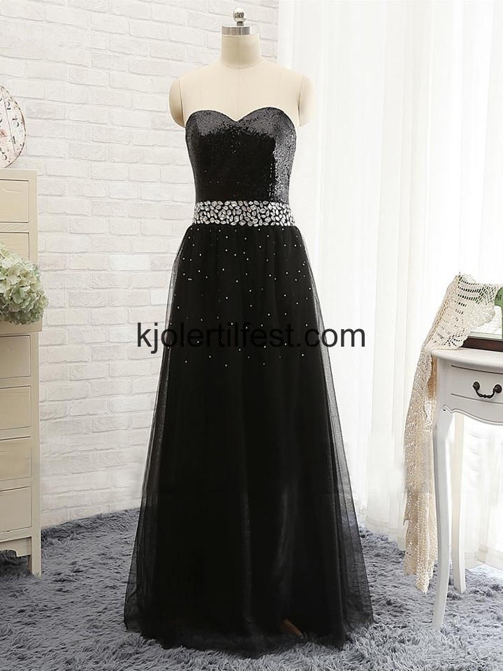 Kjreste Lange Svart Chiffon Selskapskjoler