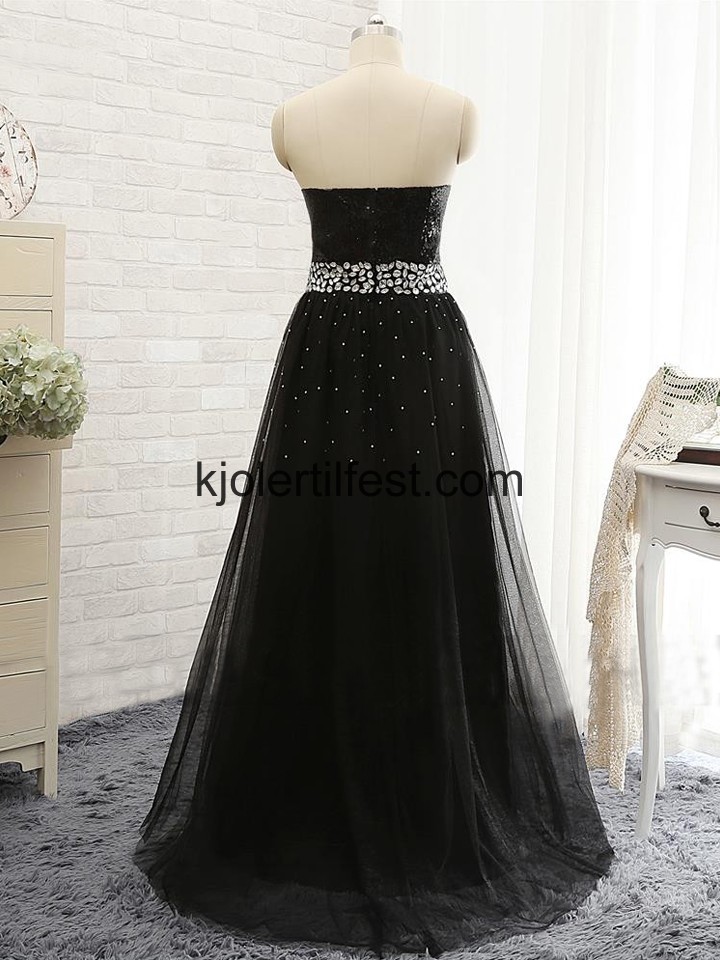 Kjreste Lange Svart Chiffon Selskapskjoler