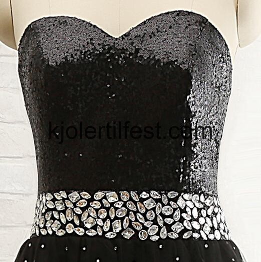 Kjreste Lange Svart Chiffon Selskapskjoler