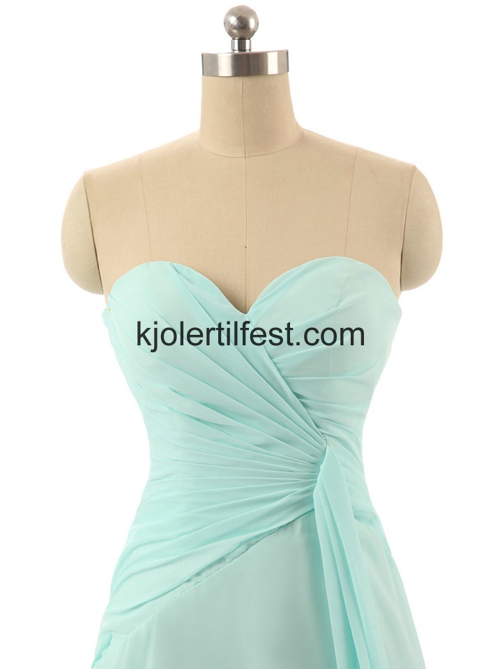 Kjreste Mint A-Linje Chiffon Brudepikekjoler