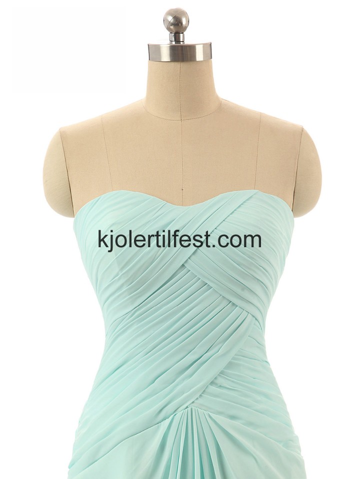 Kjreste Mint A-Linje Lange Chiffon Brudepikekjoler