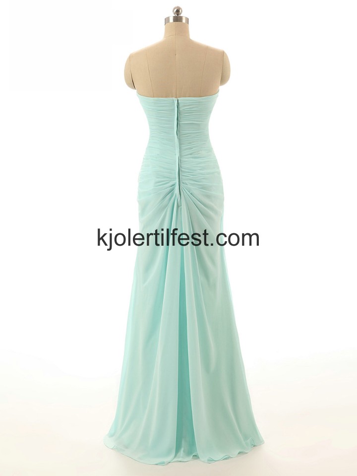 Kjreste Mint A-Linje Lange Chiffon Selskapskjoler