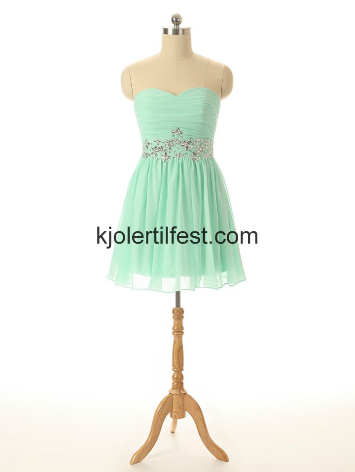 Kjreste Mint Mini Kort Chiffon Cocktailkjoler