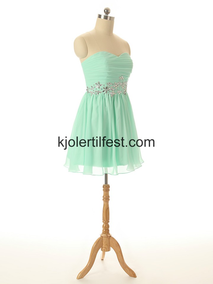 Kjreste Mint Mini Kort Chiffon Cocktailkjoler
