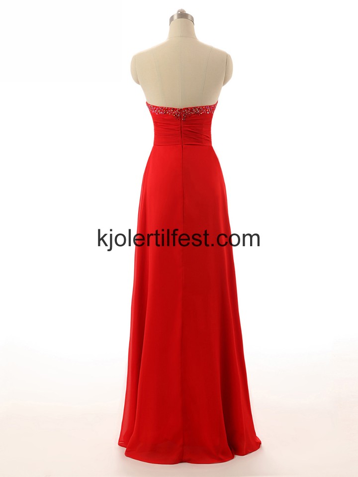 Kjreste Rhinestones Rd Chiffon Selskapskjoler