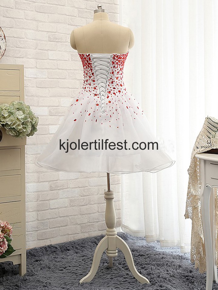 Kjreste Rd Kort Organza Cocktailkjoler