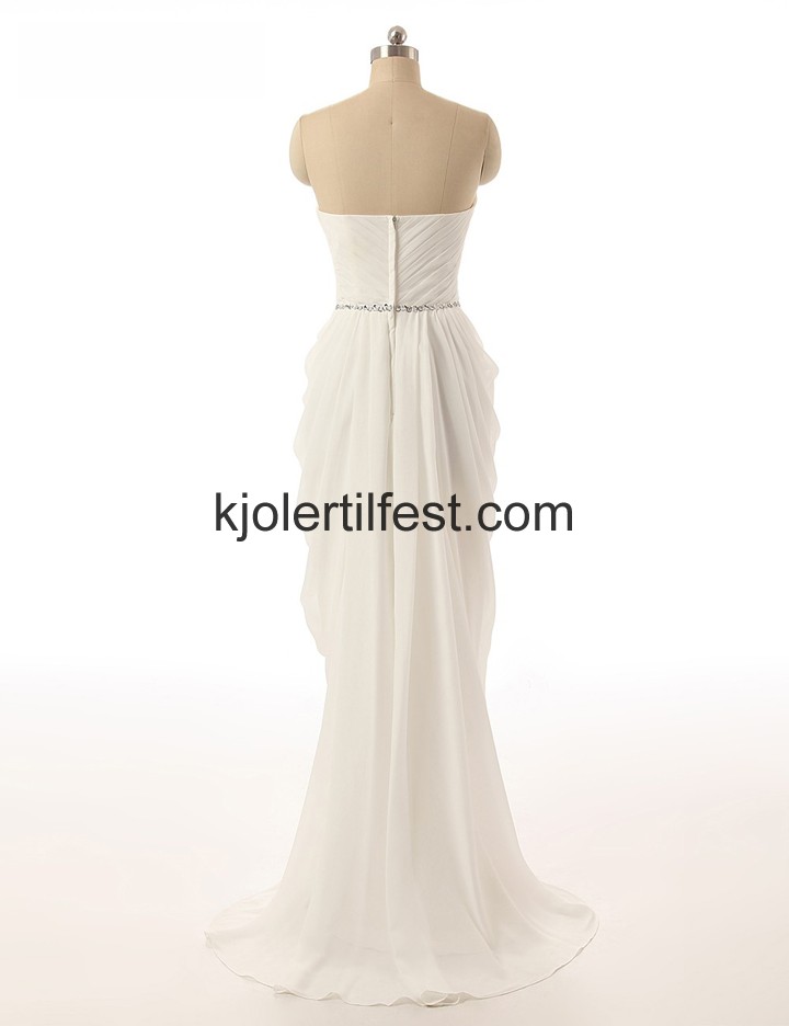 Kjreste Strand Hvit Chiffon Selskapskjoler