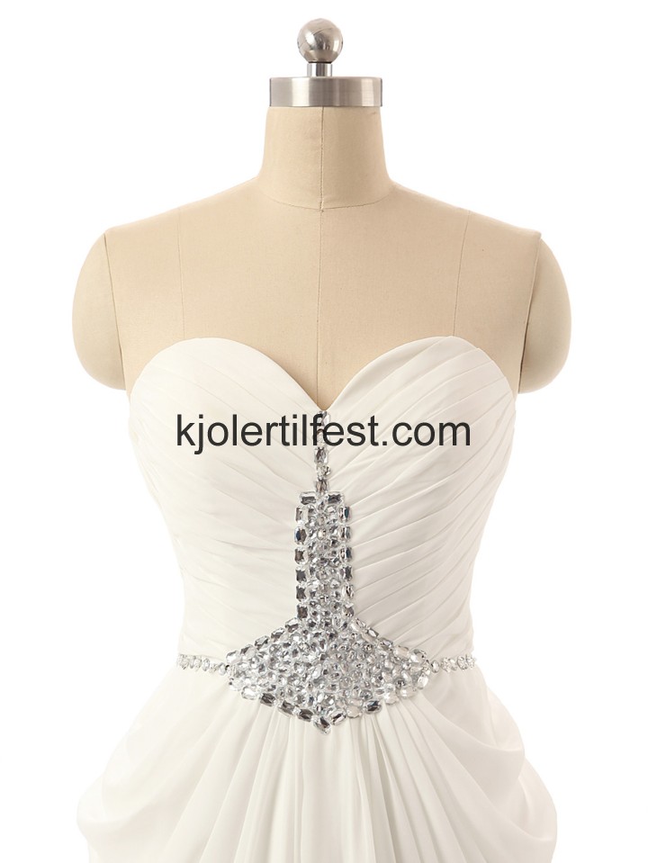 Kjreste Strand Hvit Chiffon Selskapskjoler