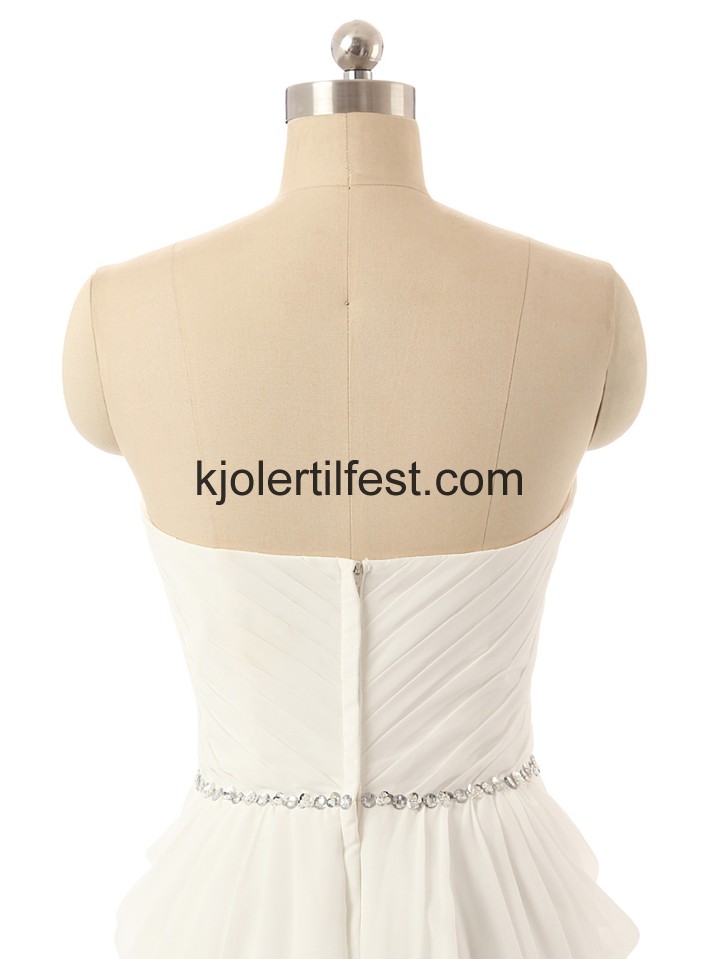 Kjreste Strand Hvit Chiffon Selskapskjoler