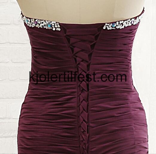 Kjreste Stroppels Burgund Lange Chiffon Ballkjoler