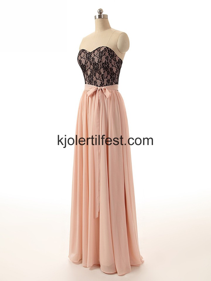 Kjreste Svart Blonder Chiffon Ballkjoler