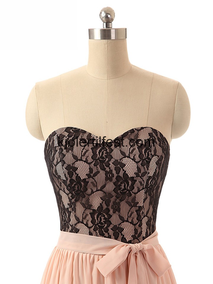 Kjreste Svart Blonder Chiffon Ballkjoler
