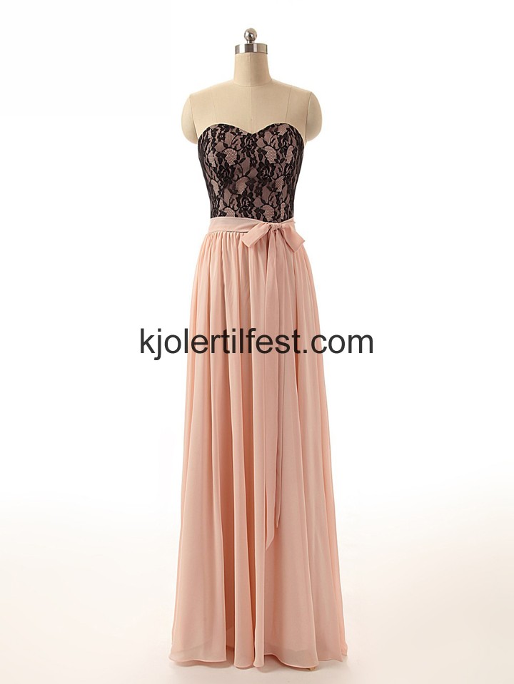 Kjreste Svart Blonder Chiffon Selskapskjoler