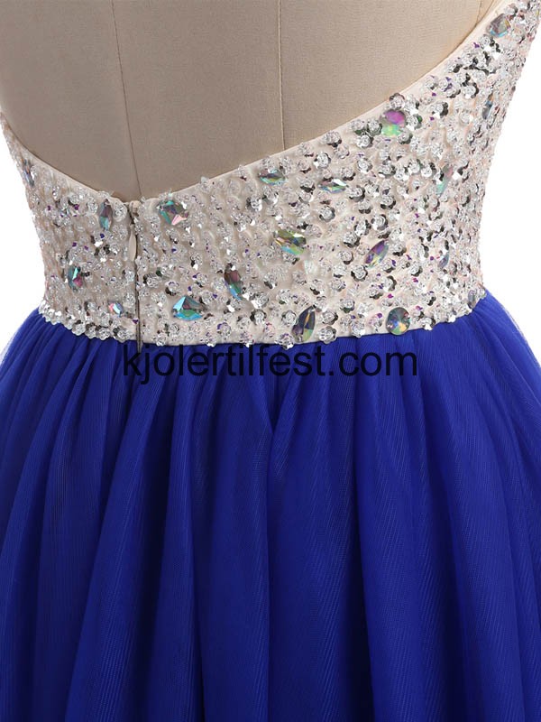 Royal-Bl Stoppet Perler Lange Chiffon Selskapskjoler