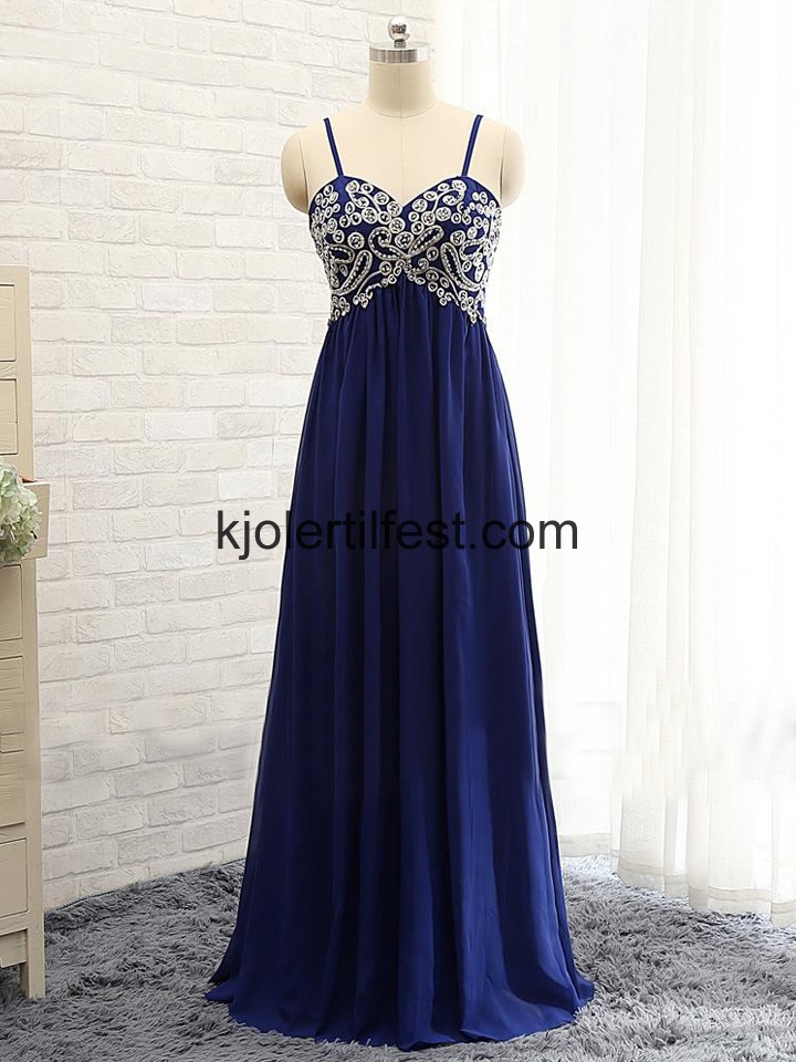 Kongebl Stropper Lange Chiffon Selskapskjoler