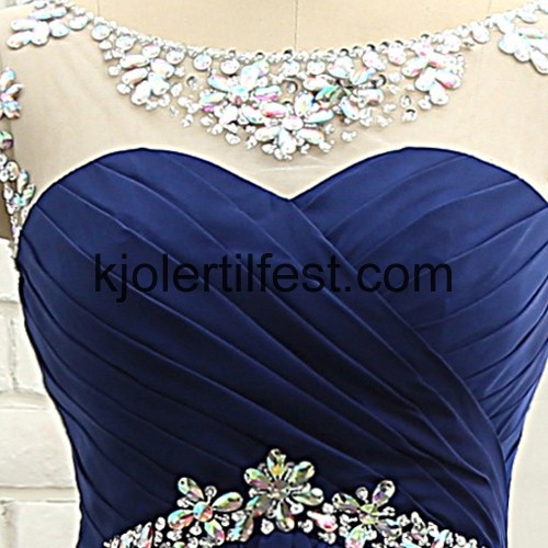 Kort A-Linje Mrk Kongebl Chiffon Cocktailkjoler