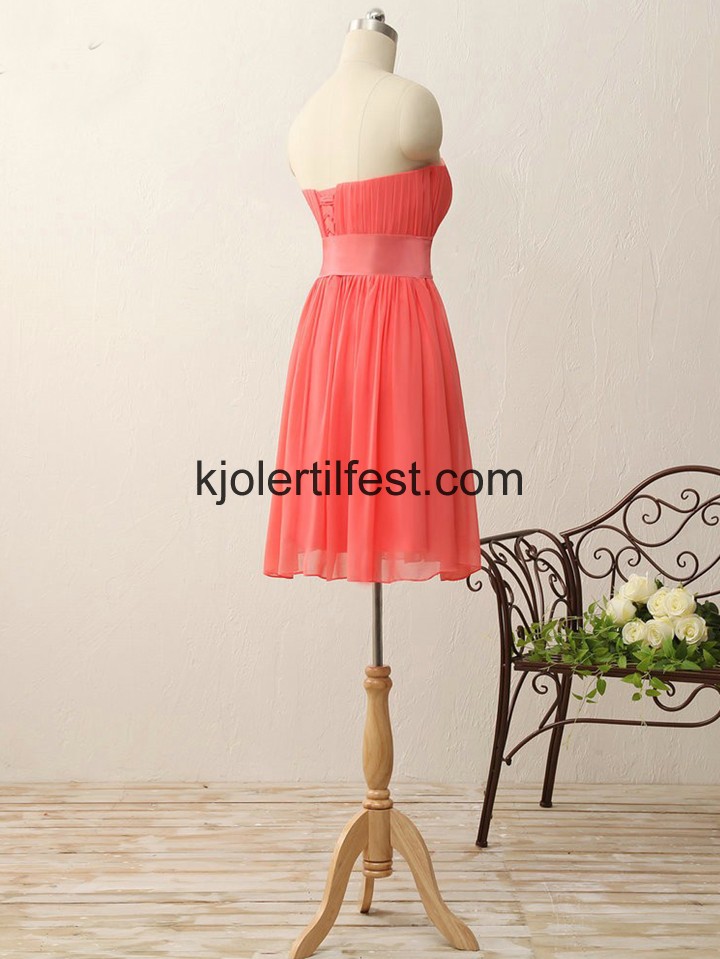 Kort Vannmelon Chiffon Ballkjoler