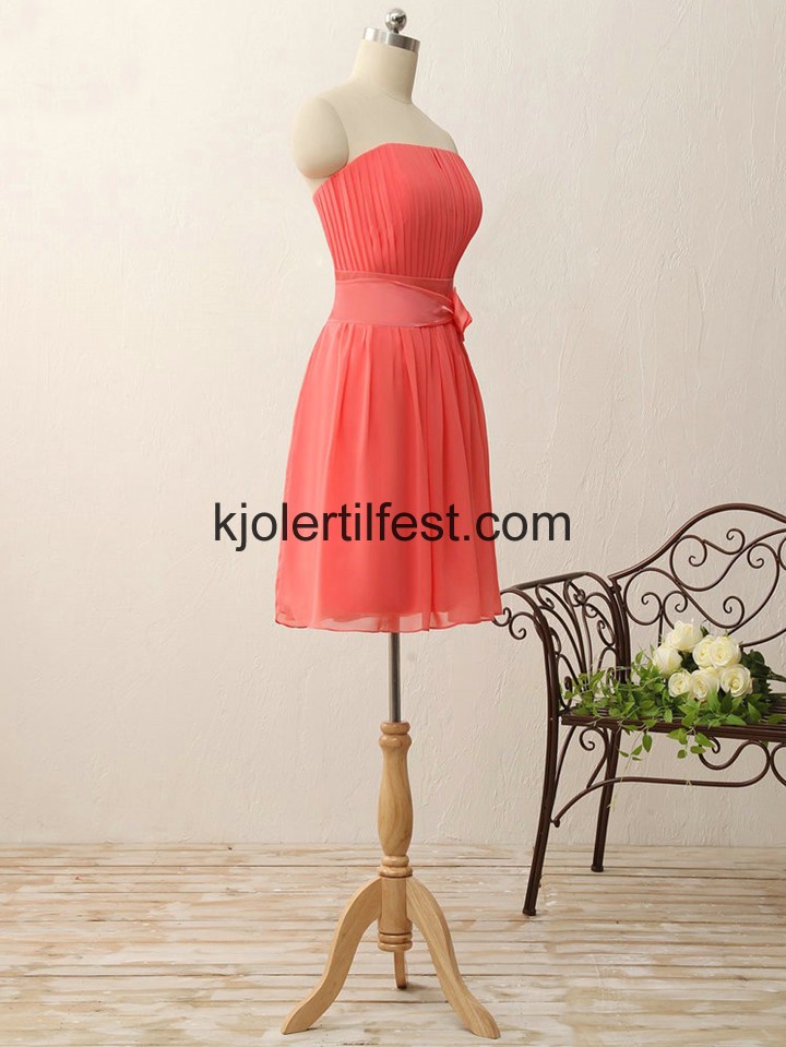 Kort Vannmelon Chiffon Ballkjoler