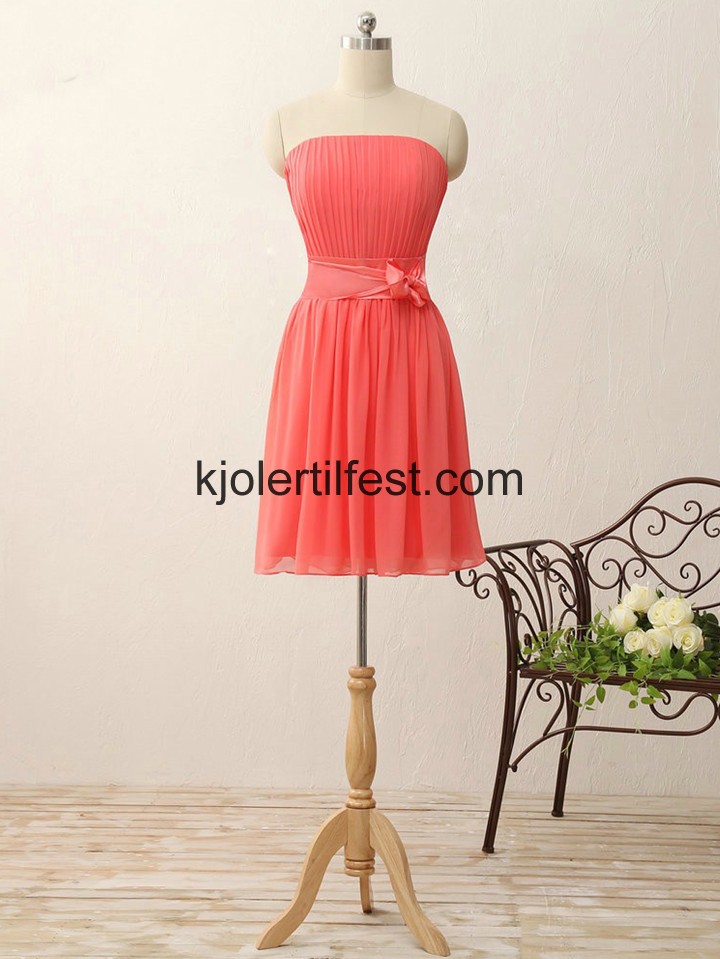 Kort Vannmelon Chiffon Selskapskjoler