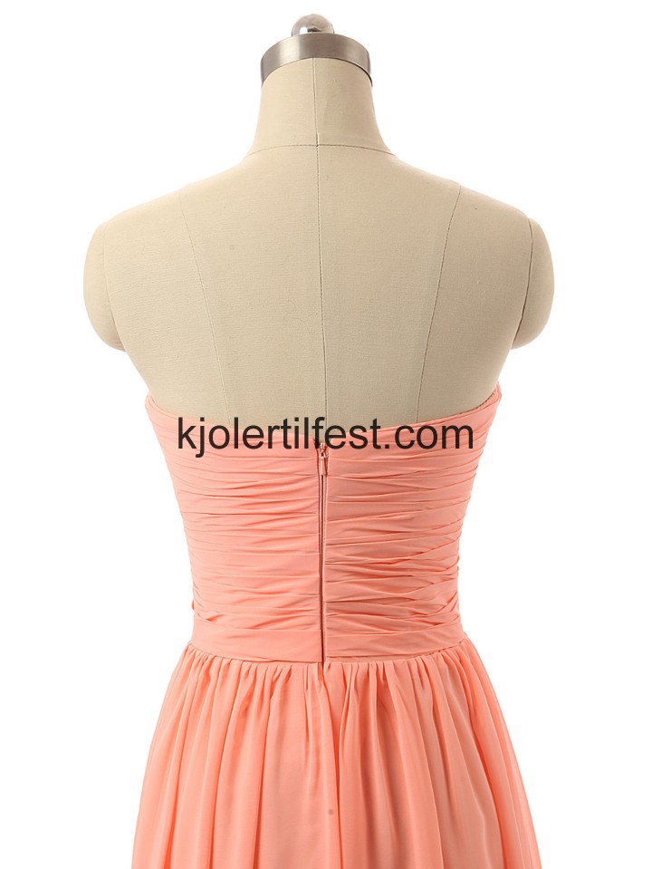 Lange Kjreste Blomster Oransje Chiffon Brudepikekjoler
