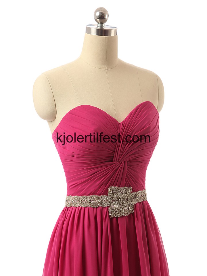 Lange Kjreste Fuksia Chiffon Selskapskjoler