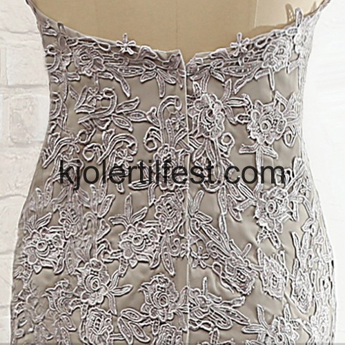 Lange Kjreste Gr Chiffon Kjoler Til Brudens Mor
