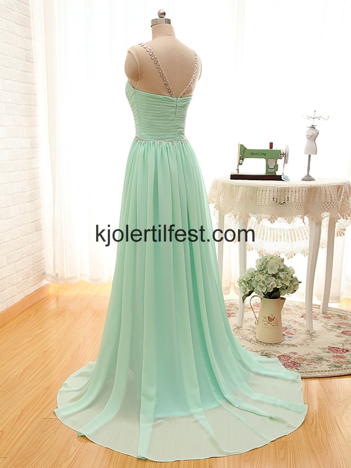 Lange Kjreste Mint Chiffon Ballkjoler
