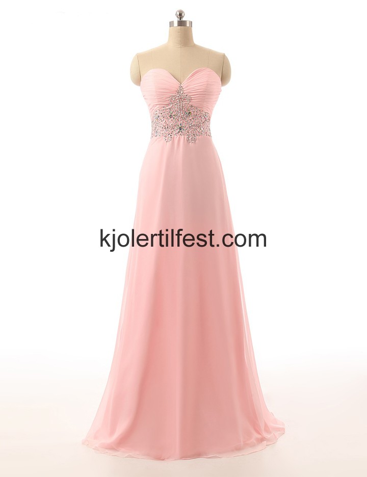 Lange Kjreste Rosa Chiffon Selskapskjoler