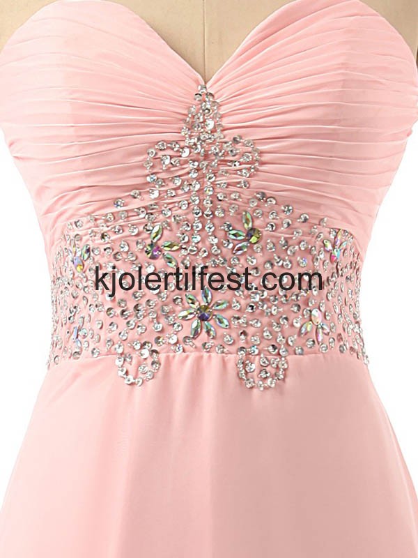 Lange Kjreste Rosa Chiffon Selskapskjoler