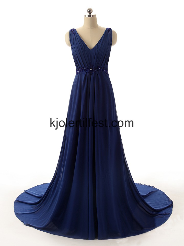 Lange Mrk Kongebl Chiffon Ballkjoler