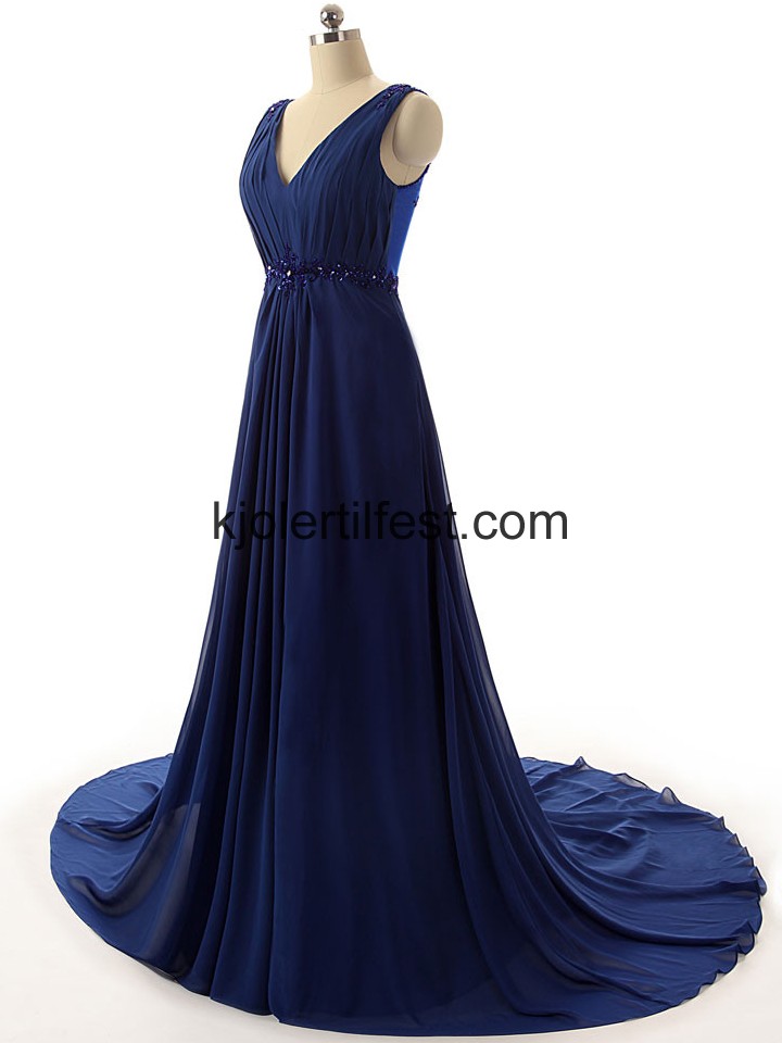 Lange Mrk Kongebl Chiffon Ballkjoler