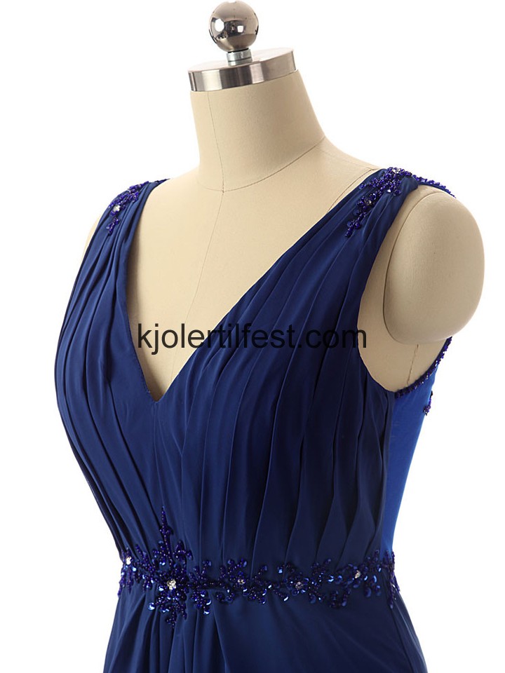 Lange Mrk Kongebl Chiffon Ballkjoler