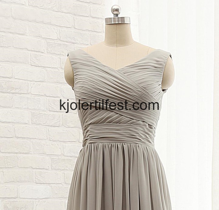 Lange V-hals Gr Chiffon Ballkjoler