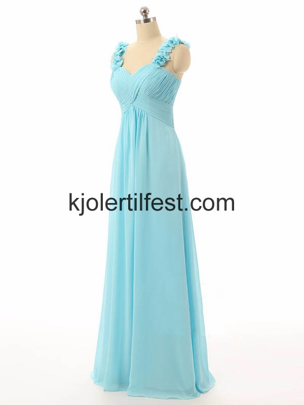 Lys Bl Lange Chiffon Ballkjoler