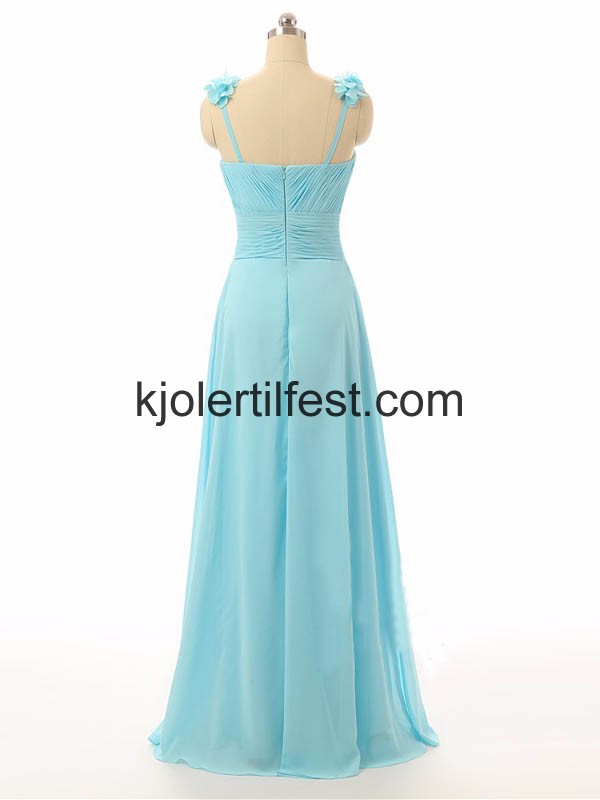 Lys Bl Lange Chiffon Ballkjoler