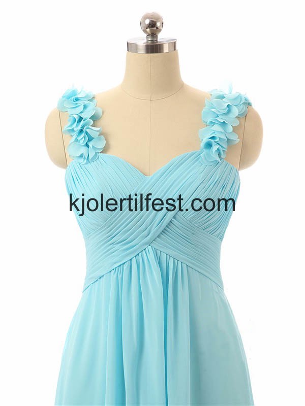 Lys Bl Lange Chiffon Ballkjoler