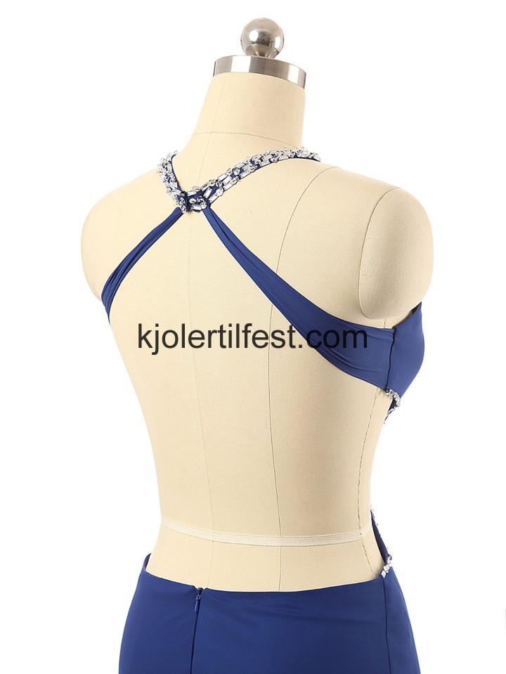 Mrk Kongebl Stoppet Chiffon Lange Ballkjoler