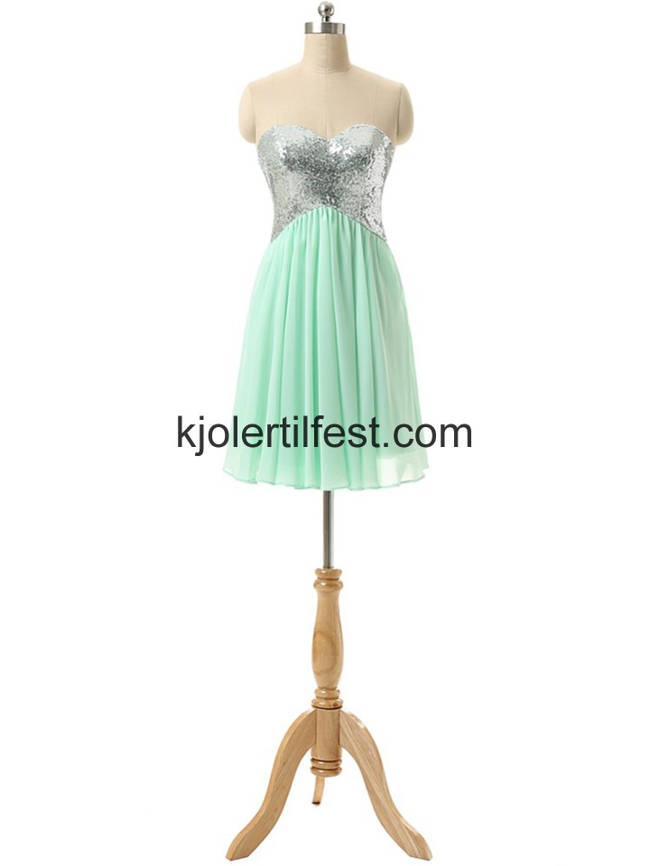Mint Kjreste Kort/Mini Chiffon Cocktailkjoler