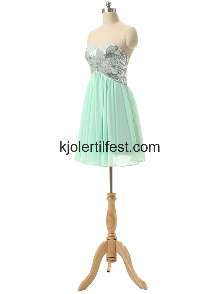 Mint Kjreste Kort/Mini Chiffon Cocktailkjoler