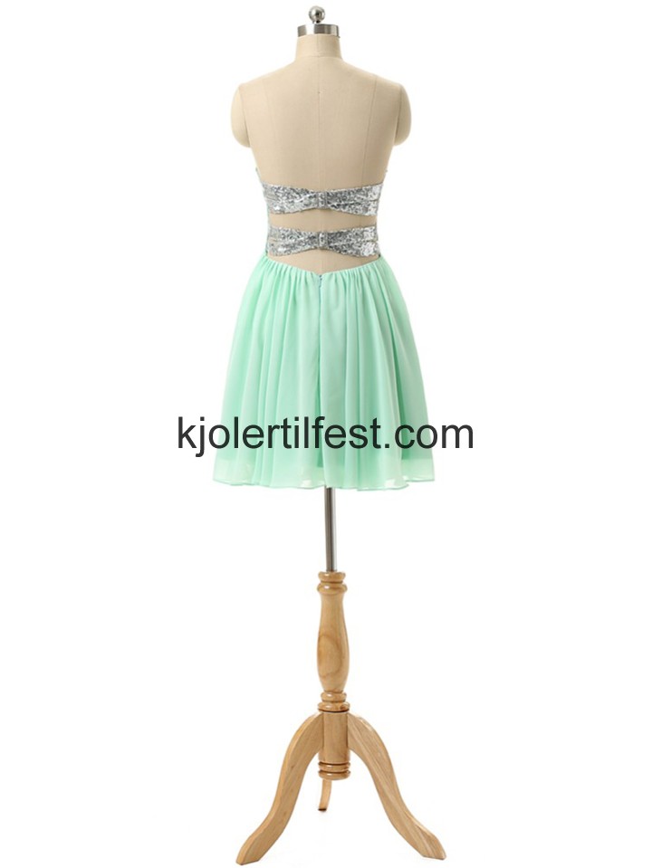 Mint Kjreste Kort/Mini Chiffon Cocktailkjoler