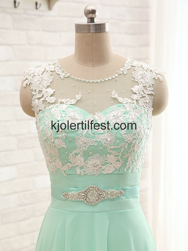 Mint Scoop Perler Blonder Chiffon Ballkjoler