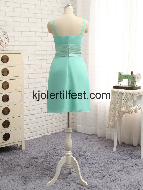 Mint Stropper Chiffon Kne-lengde Selskapskjoler