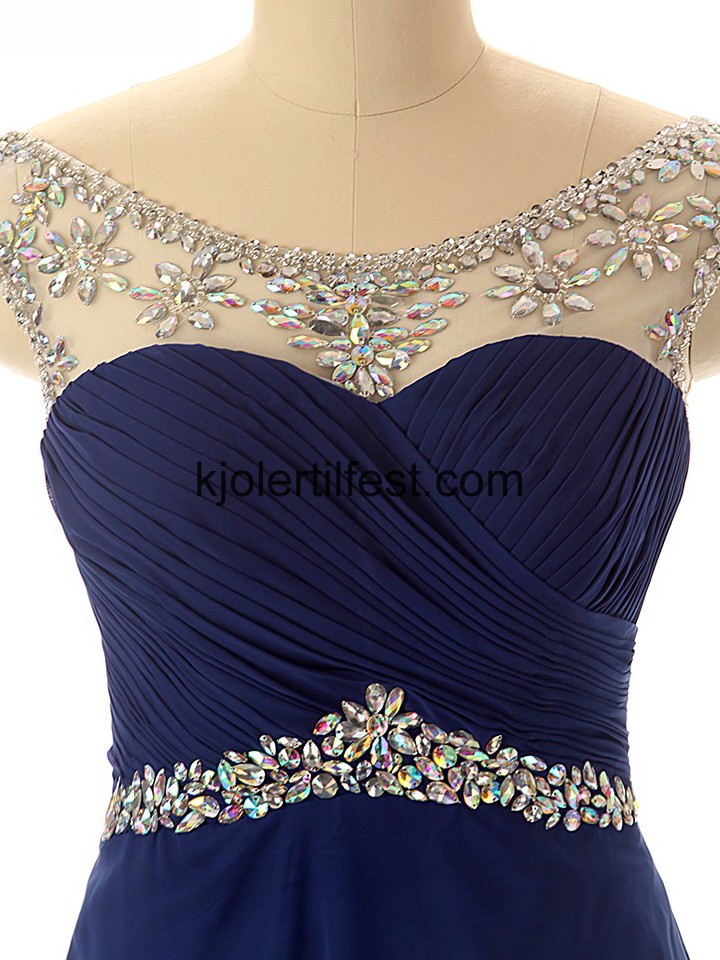 Mrk Kongebl Lange Chiffon Selskapskjoler