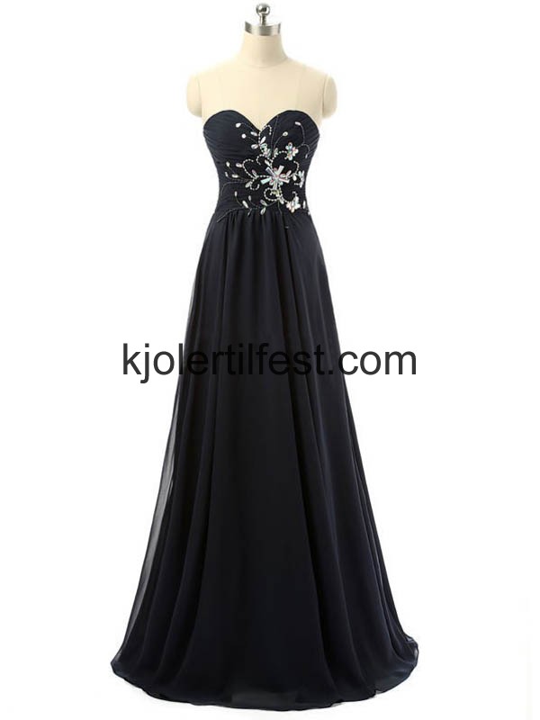 MrkNavy Kjreste A-Linje Chiffon Selskapskjoler