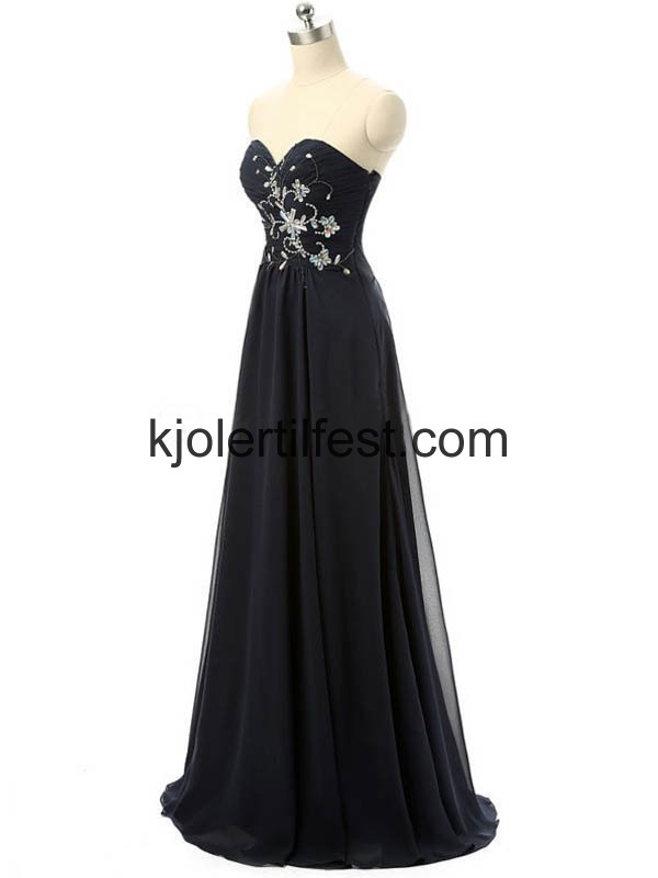 MrkNavy Kjreste A-Linje Chiffon Selskapskjoler